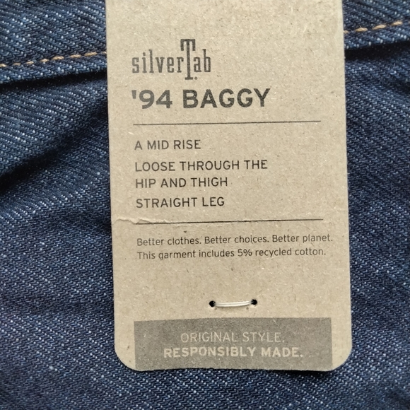 Levi's Silvertab '94 Baggy Dark Wash Wide Leg High Waist Jeans Size 29 - Picture 7 of 15